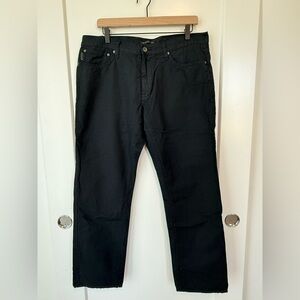 John Varvatos Black Linen/Cotton Pant